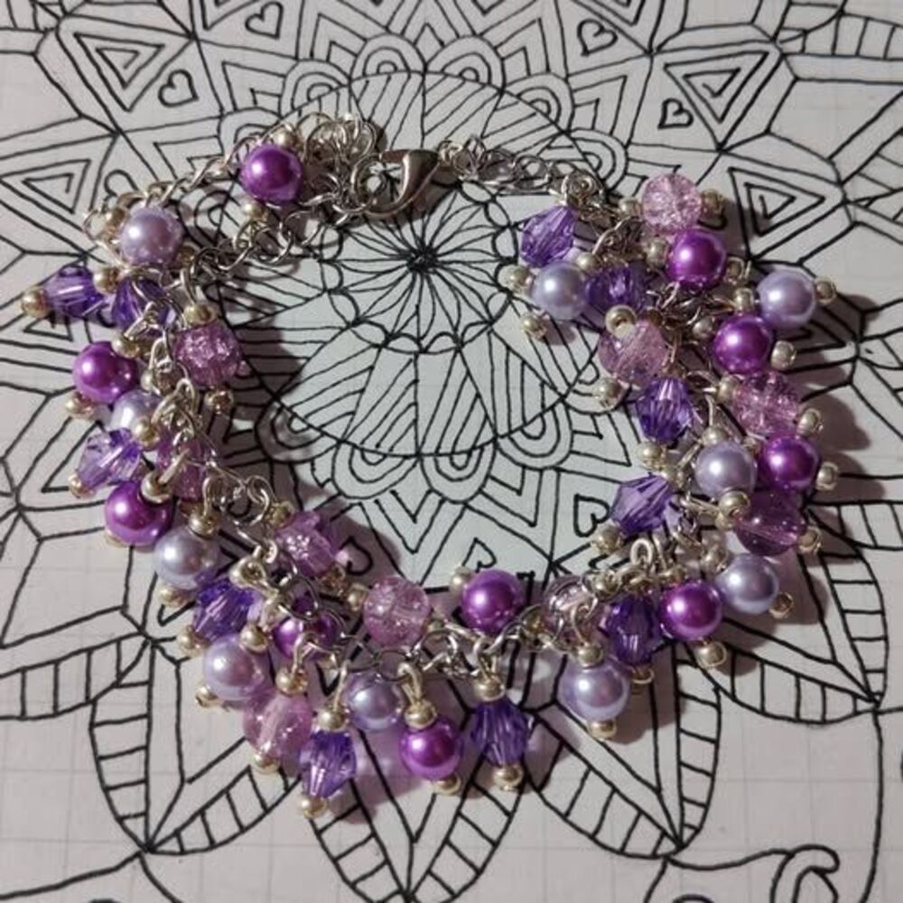 Purple Cluster Bracelet